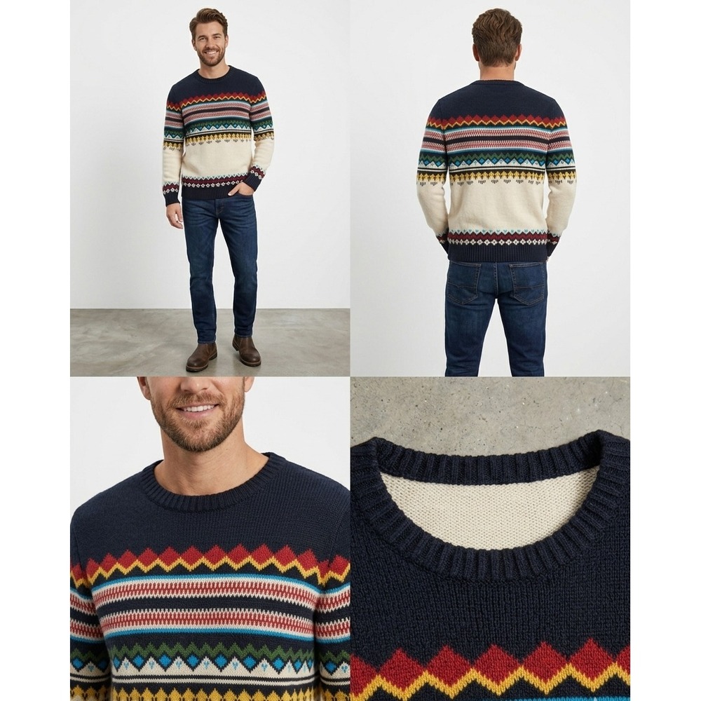 American Eagle Seriously Soft Sweater Mens M Multicolor Fair Isle Classic Fit